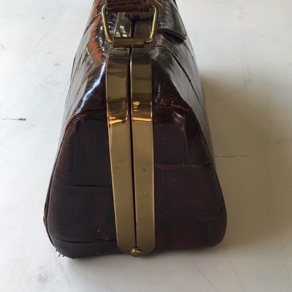 ★HP★ Vintage Crocodile Leather 1950’s Handbag - Picture 3 of 7